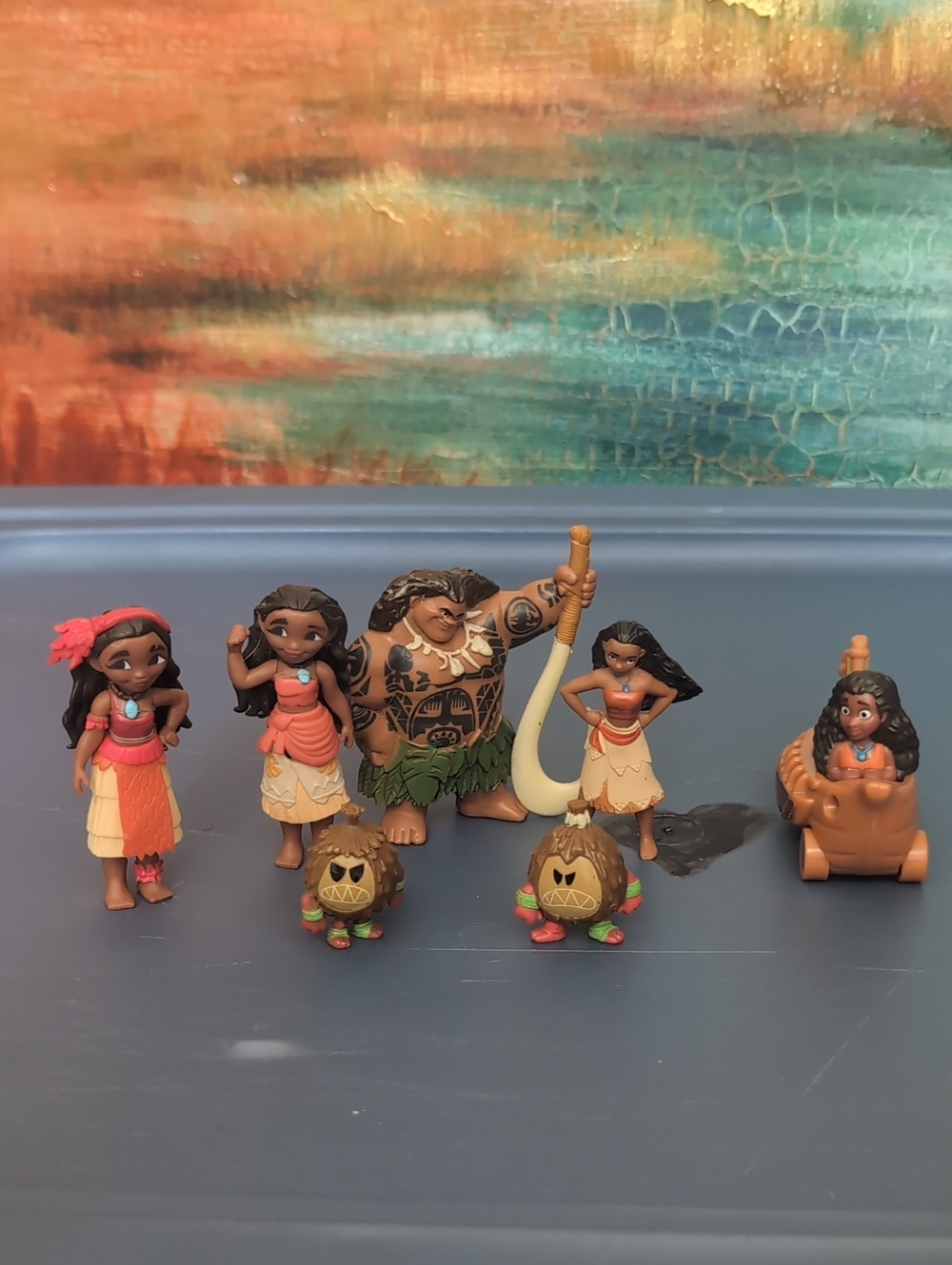 Moana-Inspired Mini Figure Playset - Brown and Coral Characters